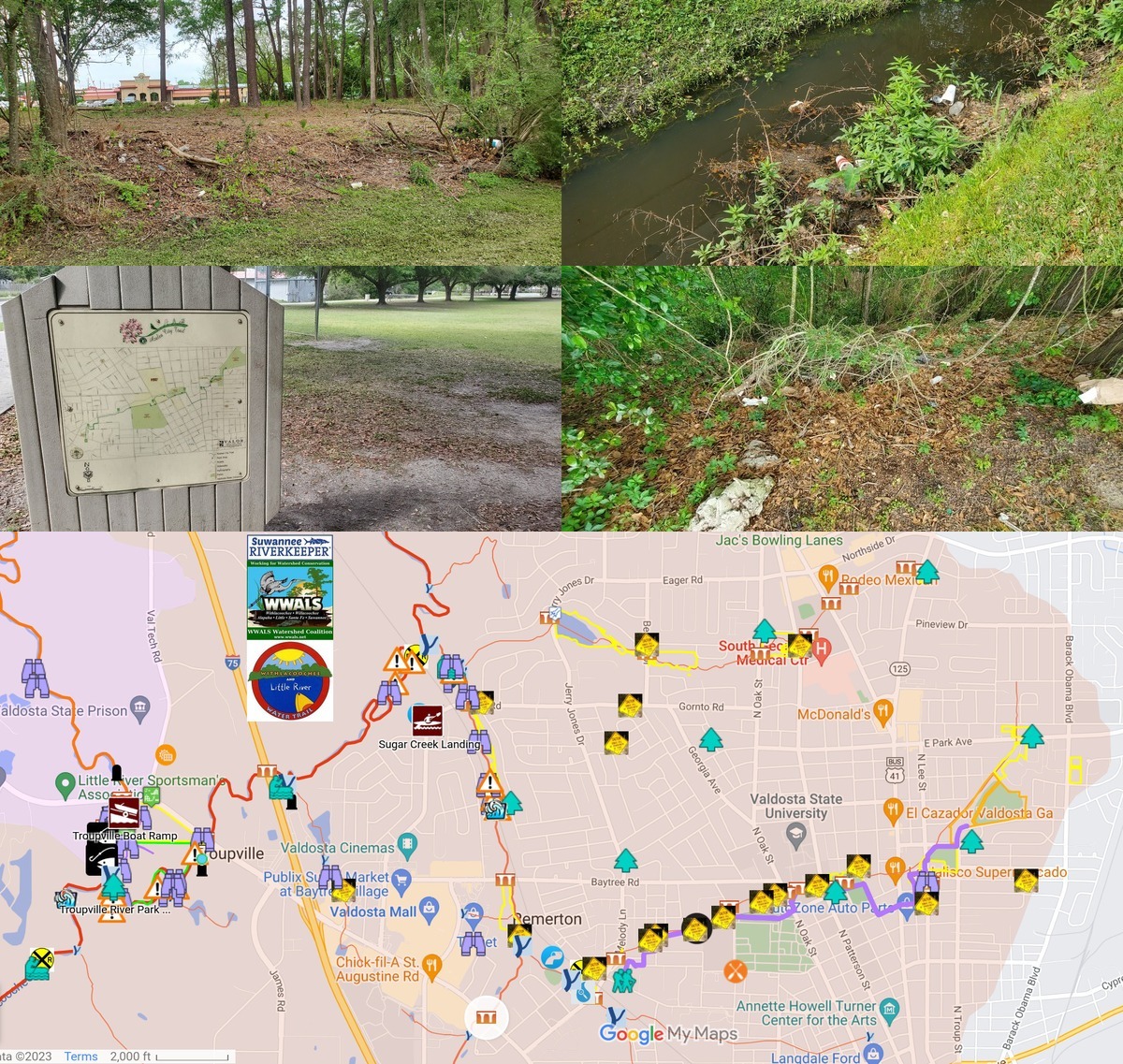 [Trash, Two Mile Branch, One Mile Branch, Hightower Creek, 2023-03-29]