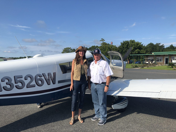 State Rep. John Corbett and GRN Executive Director Rena Peck Stricker flew over the proposed Twin Pines mining site adjacent to the Okefenokee Swamp.